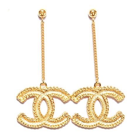 chanel dangle logo earrings|cheap chanel logo earrings.